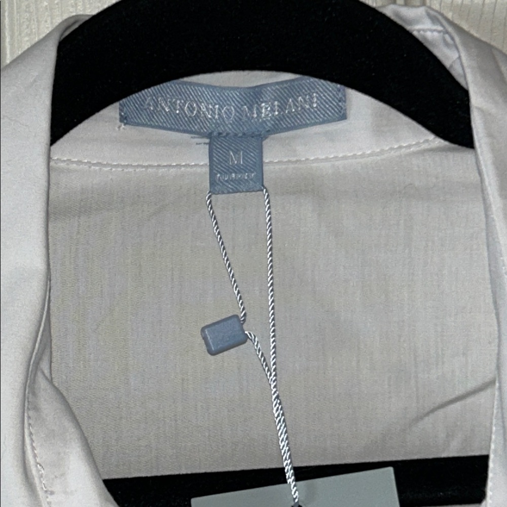 Antonio Melani Womens White Rose Flower Appliqué Button Down Shirt Size Med - Picture 4 of 10